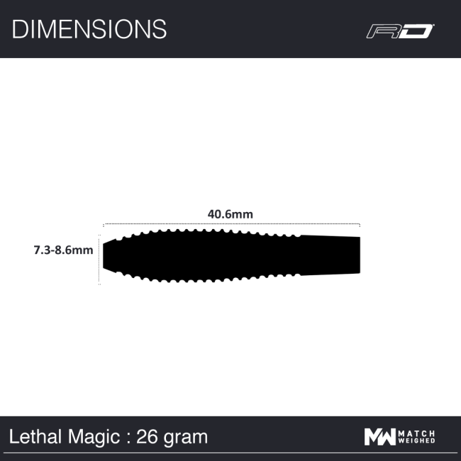 LETHAL MAGIC 4 Steeldart-Set 26 Gr.
